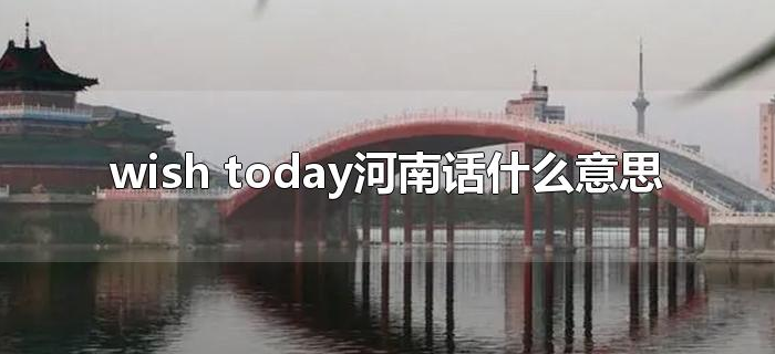wish today河南话什么意思 wish today河南话什么意思