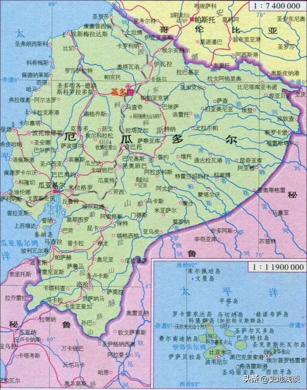 厄瓜多尔是哪个国家的，位于南美洲西北部，北与哥伦比亚相邻