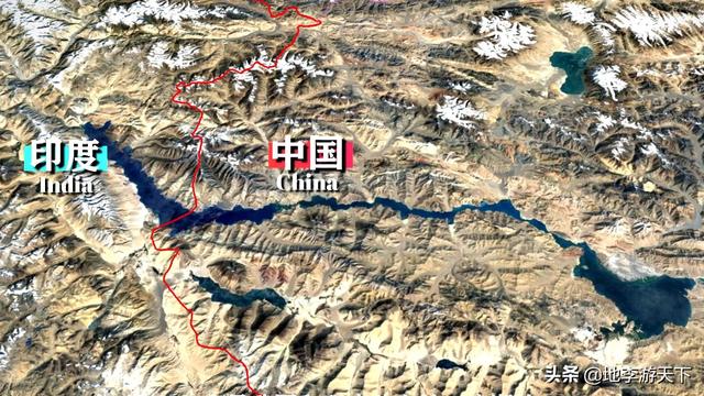 班公湖最可怕的湖(卫星地图下的班公湖抛开边境对峙)(2)