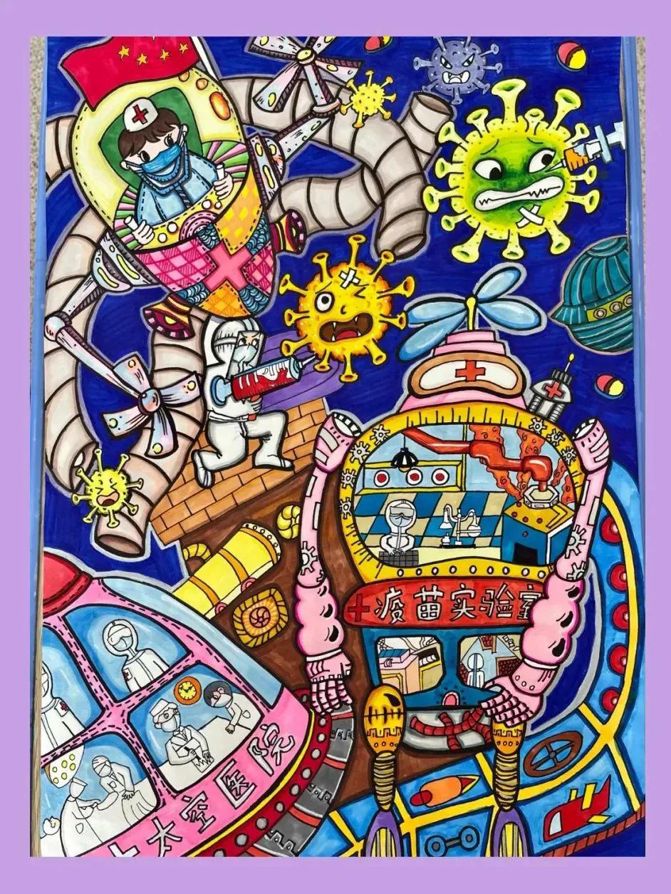 57张抗疫情主题儿童画，收藏必选！只发一次记得收藏哦