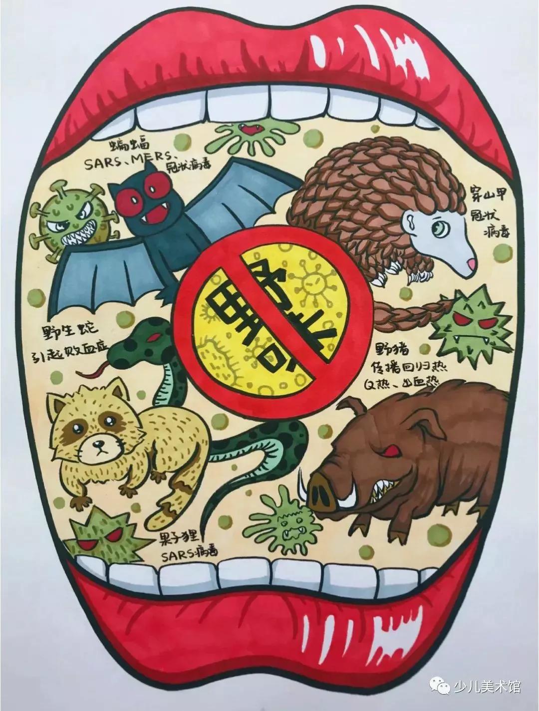 57张抗疫情主题儿童画，收藏必选！只发一次记得收藏哦
