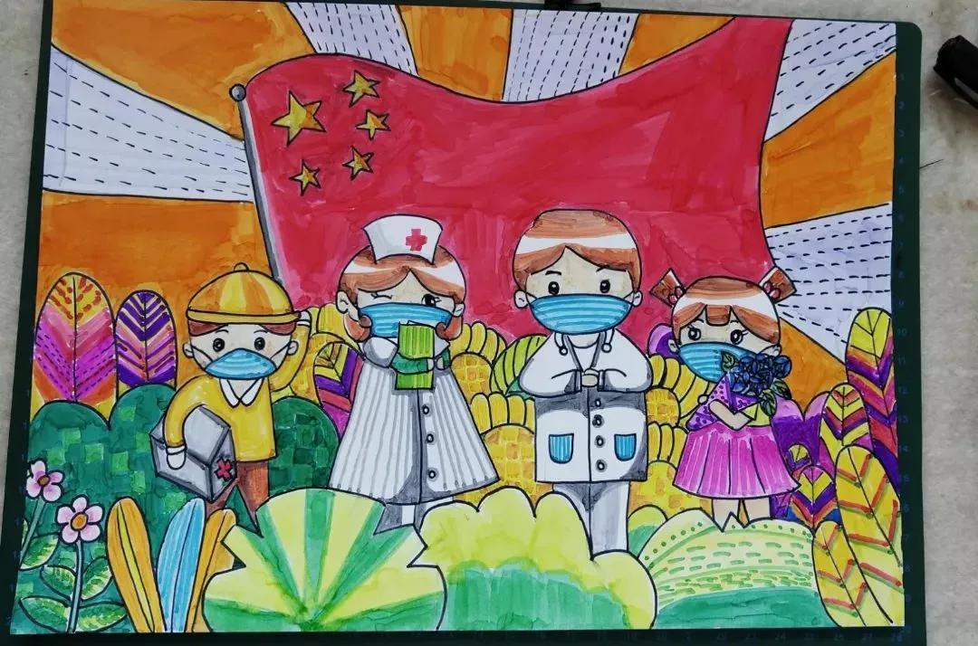 57张抗疫情主题儿童画，收藏必选！只发一次记得收藏哦