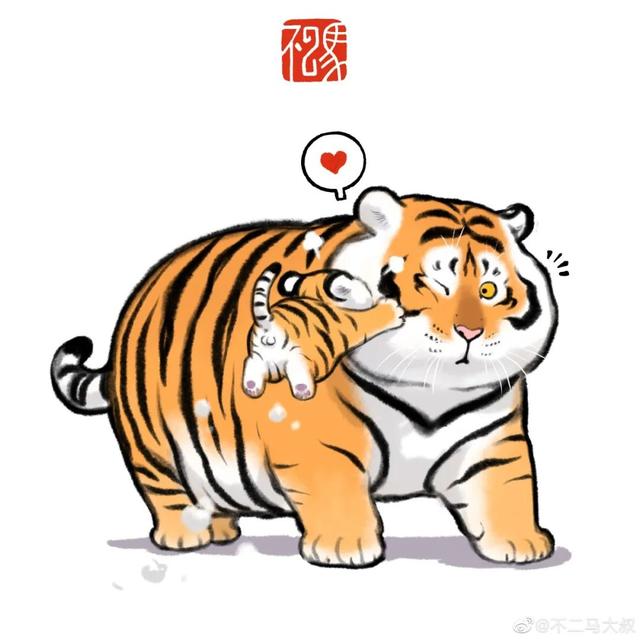 苏柏斗工笔画老虎 他靠画养膘老虎(66)
