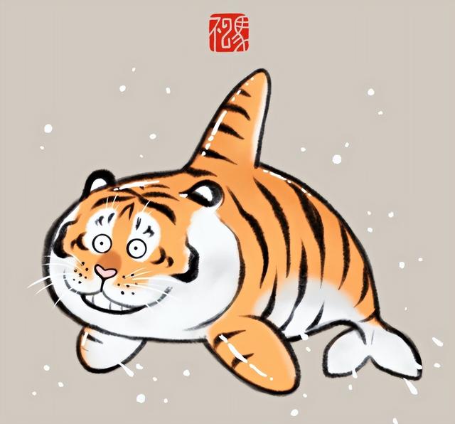 苏柏斗工笔画老虎 他靠画养膘老虎(53)