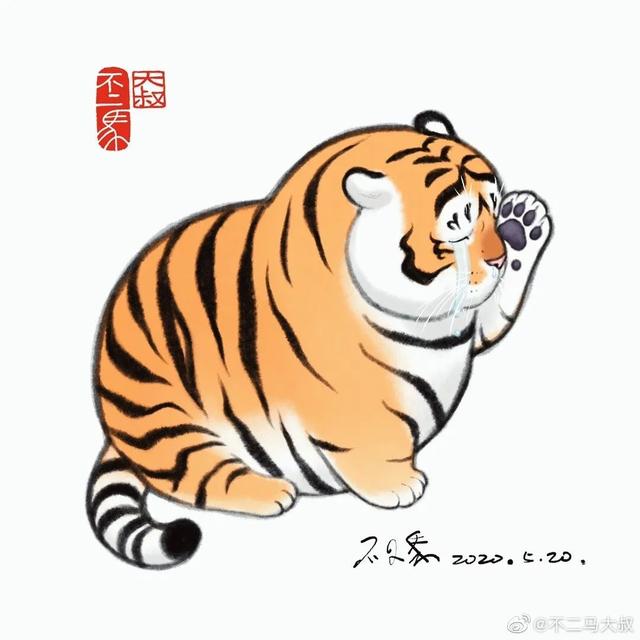 苏柏斗工笔画老虎 他靠画养膘老虎(22)