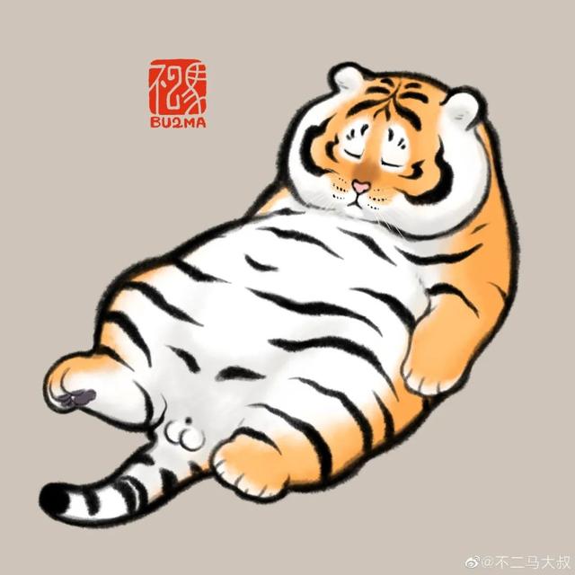 苏柏斗工笔画老虎 他靠画养膘老虎(17)