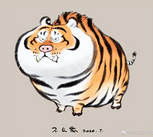 苏柏斗工笔画老虎 他靠画养膘老虎(63)