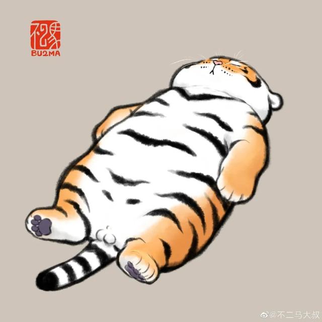 苏柏斗工笔画老虎 他靠画养膘老虎(12)