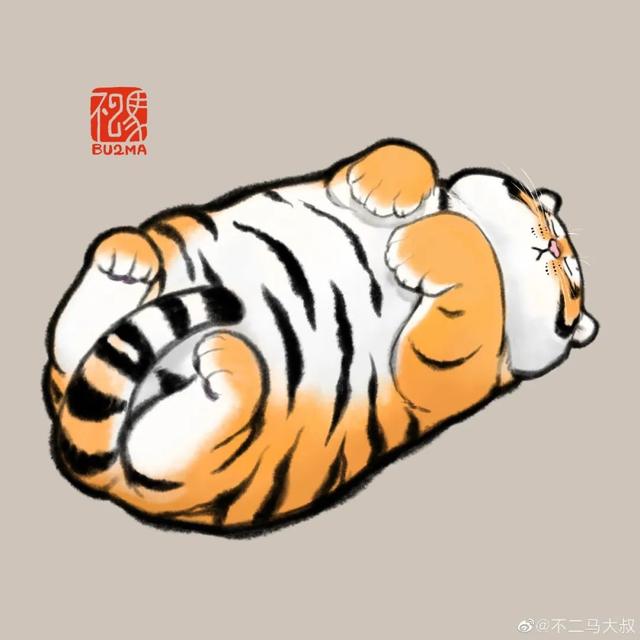 苏柏斗工笔画老虎 他靠画养膘老虎(14)