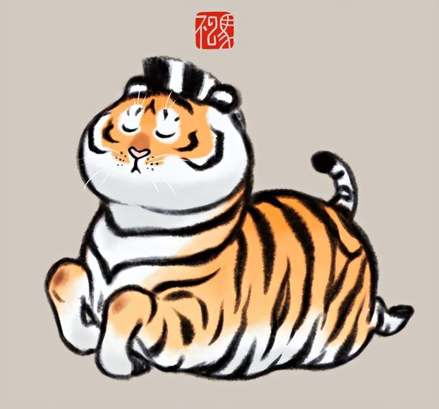 苏柏斗工笔画老虎 他靠画养膘老虎(52)