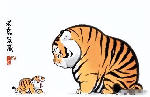 苏柏斗工笔画老虎 他靠画养膘老虎(7)