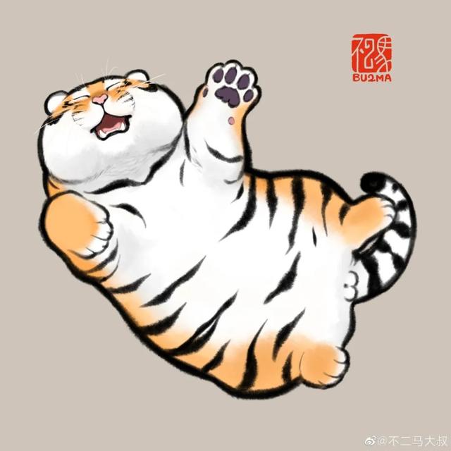 苏柏斗工笔画老虎 他靠画养膘老虎(13)
