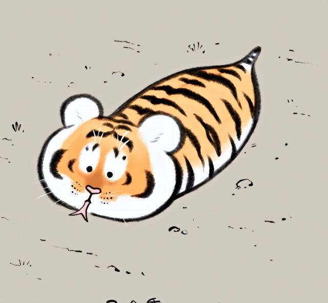苏柏斗工笔画老虎 他靠画养膘老虎(55)