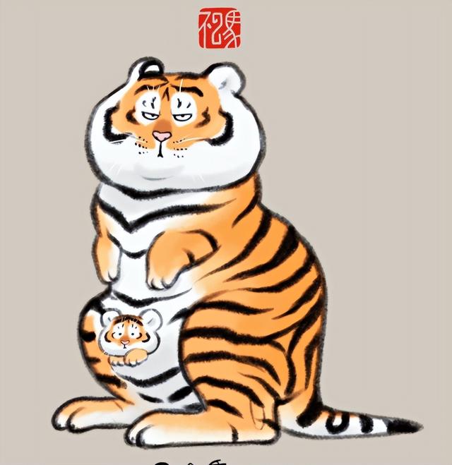 苏柏斗工笔画老虎 他靠画养膘老虎(57)