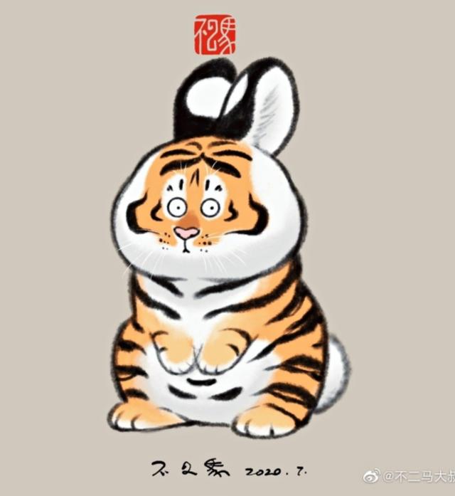 苏柏斗工笔画老虎 他靠画养膘老虎(62)