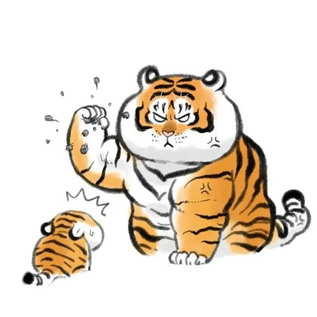 苏柏斗工笔画老虎 他靠画养膘老虎(44)