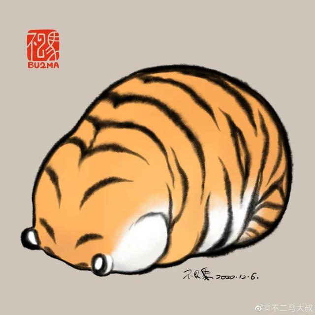 苏柏斗工笔画老虎 他靠画养膘老虎(20)
