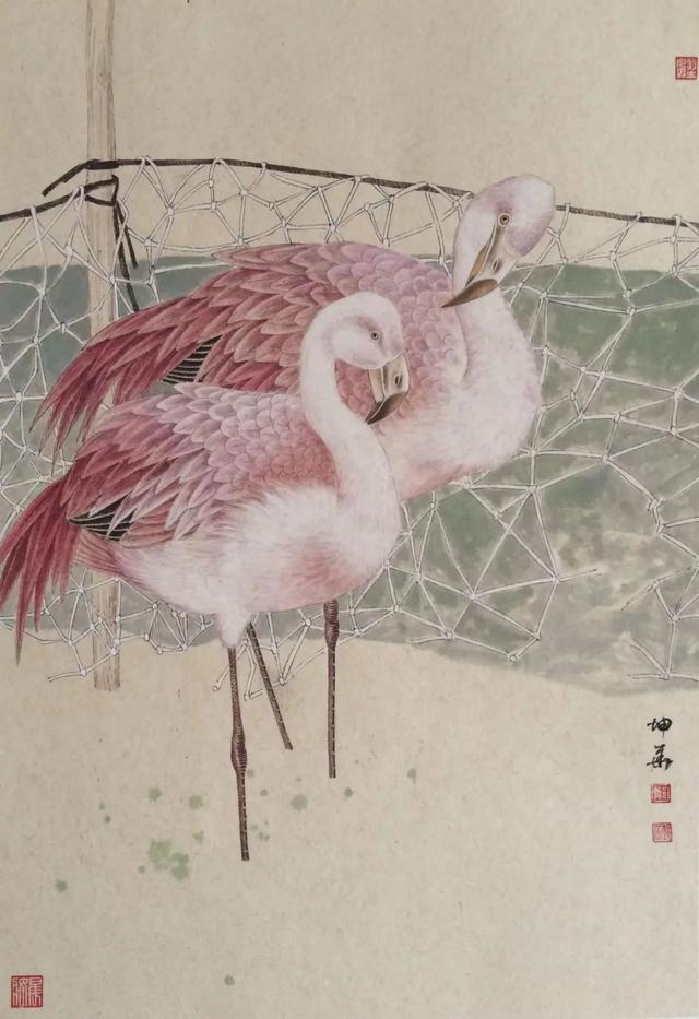 新工笔花鸟画作品欣赏（清新而优美传统且现代的工笔花鸟画）(21)