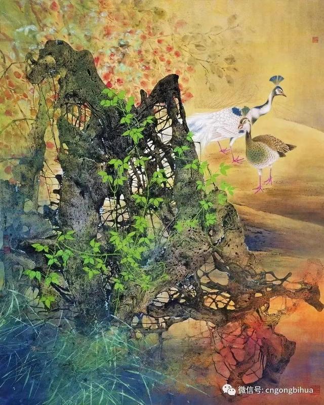 新工笔花鸟画作品欣赏（清新而优美传统且现代的工笔花鸟画）(6)