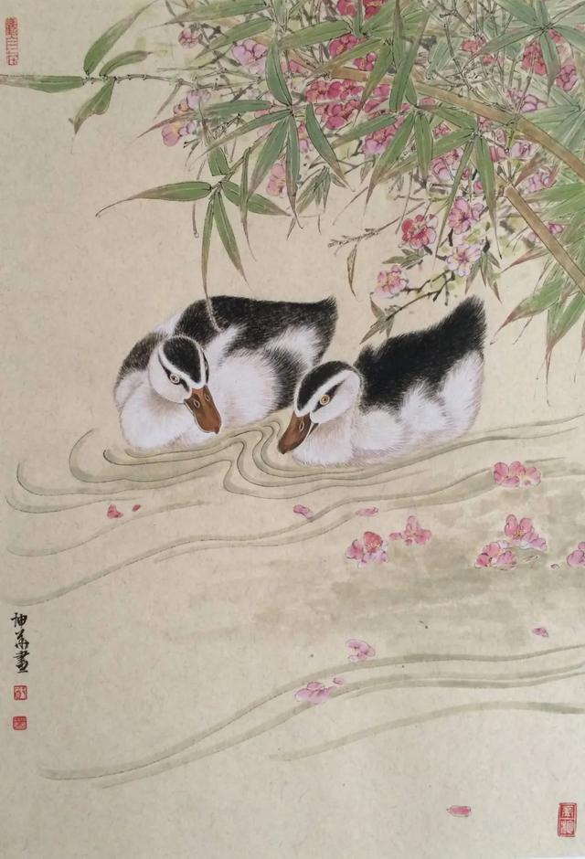 新工笔花鸟画作品欣赏（清新而优美传统且现代的工笔花鸟画）(13)