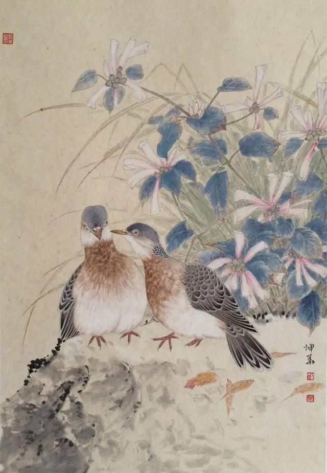 新工笔花鸟画作品欣赏（清新而优美传统且现代的工笔花鸟画）(15)
