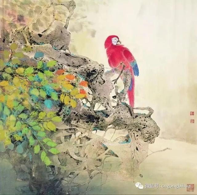 新工笔花鸟画作品欣赏（清新而优美传统且现代的工笔花鸟画）(4)