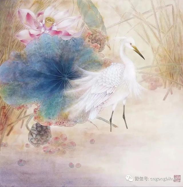 新工笔花鸟画作品欣赏（清新而优美传统且现代的工笔花鸟画）(23)