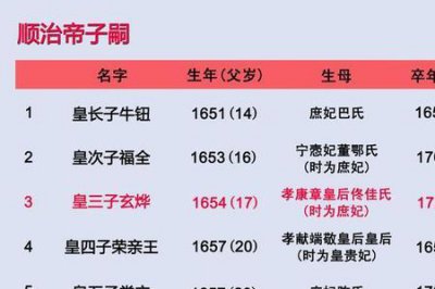 ​妃子的等级排位顺序，和人数表示