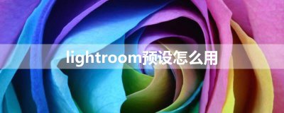 ​lightroom预设怎么用