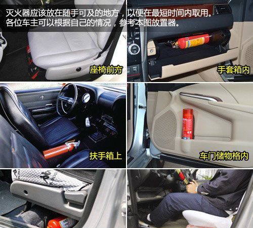 轿车灭火器放在车里哪个位置