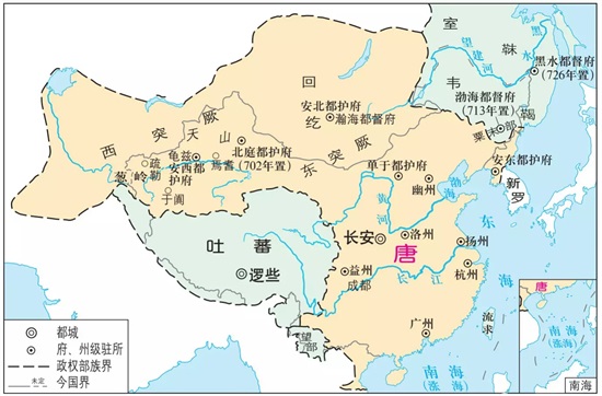 唐朝地图最大时全图 疆域（唐朝强盛时期的地图）