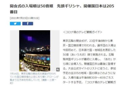 ​东京奥运会出场顺序怎么排（中国代表团第多少位入场）