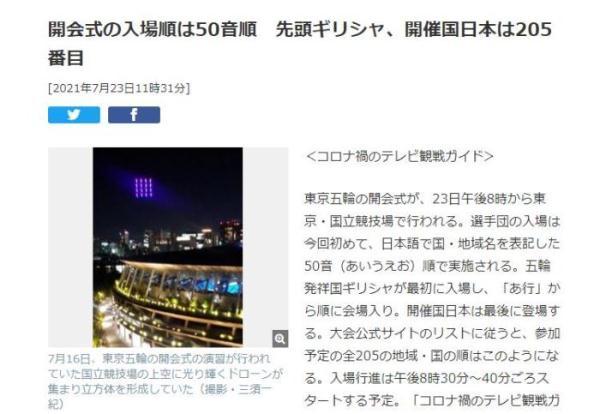 东京奥运会出场顺序怎么排(中国代表团第多少位入场)