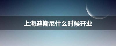 ​上海迪斯尼什么时候开业