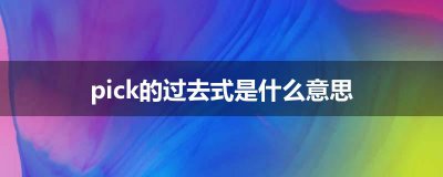 ​pick的过去式是什么意思