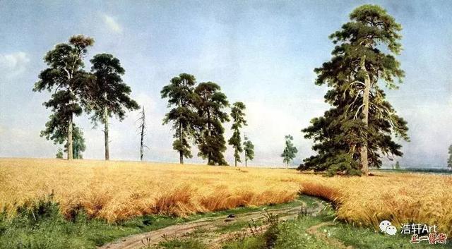 希施金油画风景高清细节（森林的歌手希施金的油画素描作品欣赏）(5)