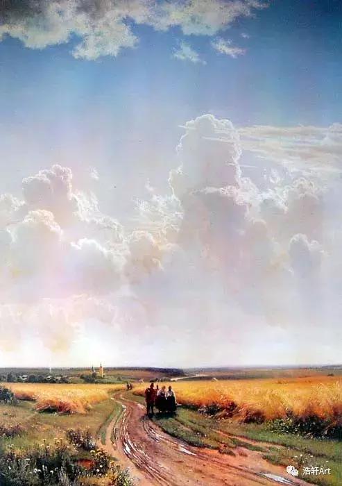 希施金油画风景高清细节（森林的歌手希施金的油画素描作品欣赏）(8)