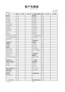 ​资产负债表空白表格1(资产负债表空白表格共三张)