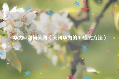 ​华为hd如何关闭（关闭华为的HD模式方法）