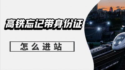 ​高铁忘记带身份证怎么进站？有两个方法可以尝试