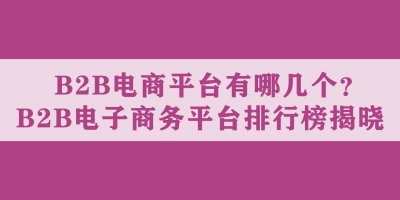 ​B2B电商平台有哪几个？B2B电子商务平台排行榜揭晓