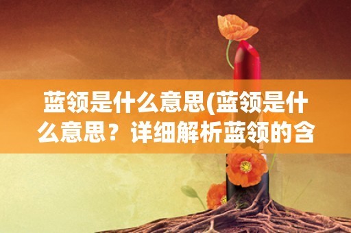 蓝领是什么意思(蓝领是什么意思?详细解析蓝领的含义、特点与职业发展)
