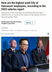 ​2023温哥华市政职员最高年薪$46.4万，比市长高一倍！