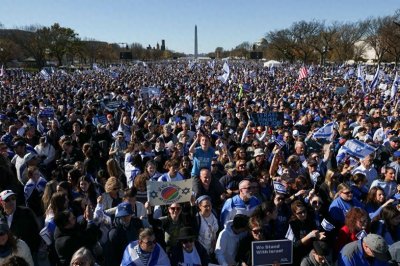 ​华盛顿示威活动规模空前，20万人为以色列呐喊支持？？？